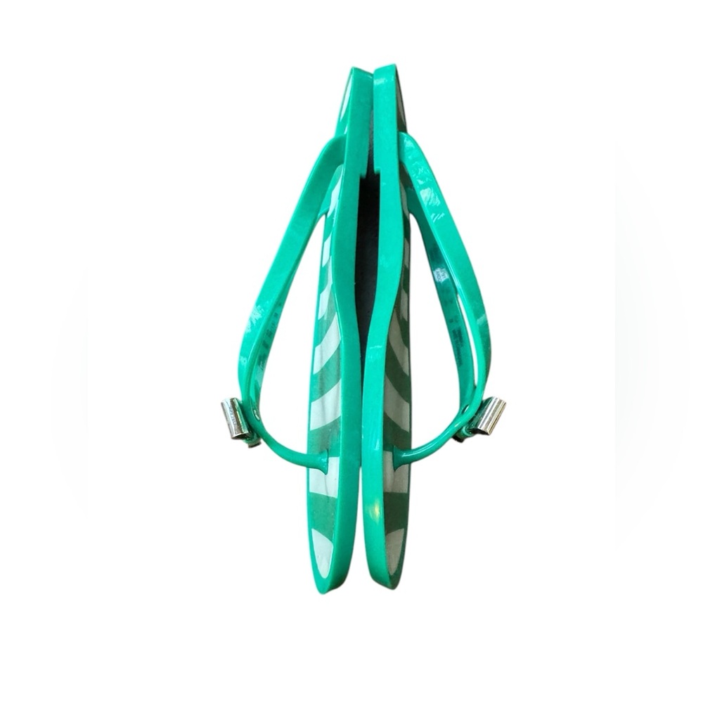 Coach Green and White Striped Flip Flops - Picture 6 of 6